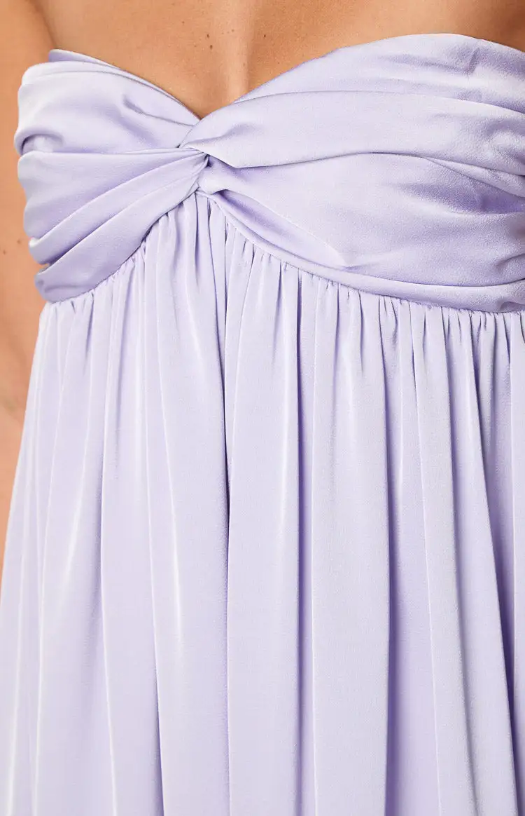 Satin Strapless Maxi Dress