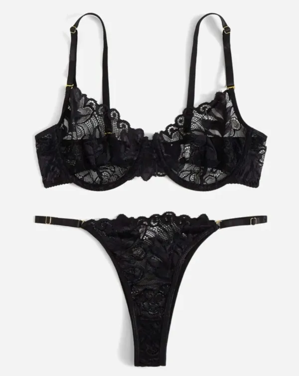 Refined Lace Underwire Lingerie Set