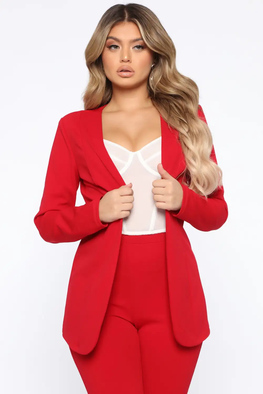 Payin' It Forward Blazer Set - Red