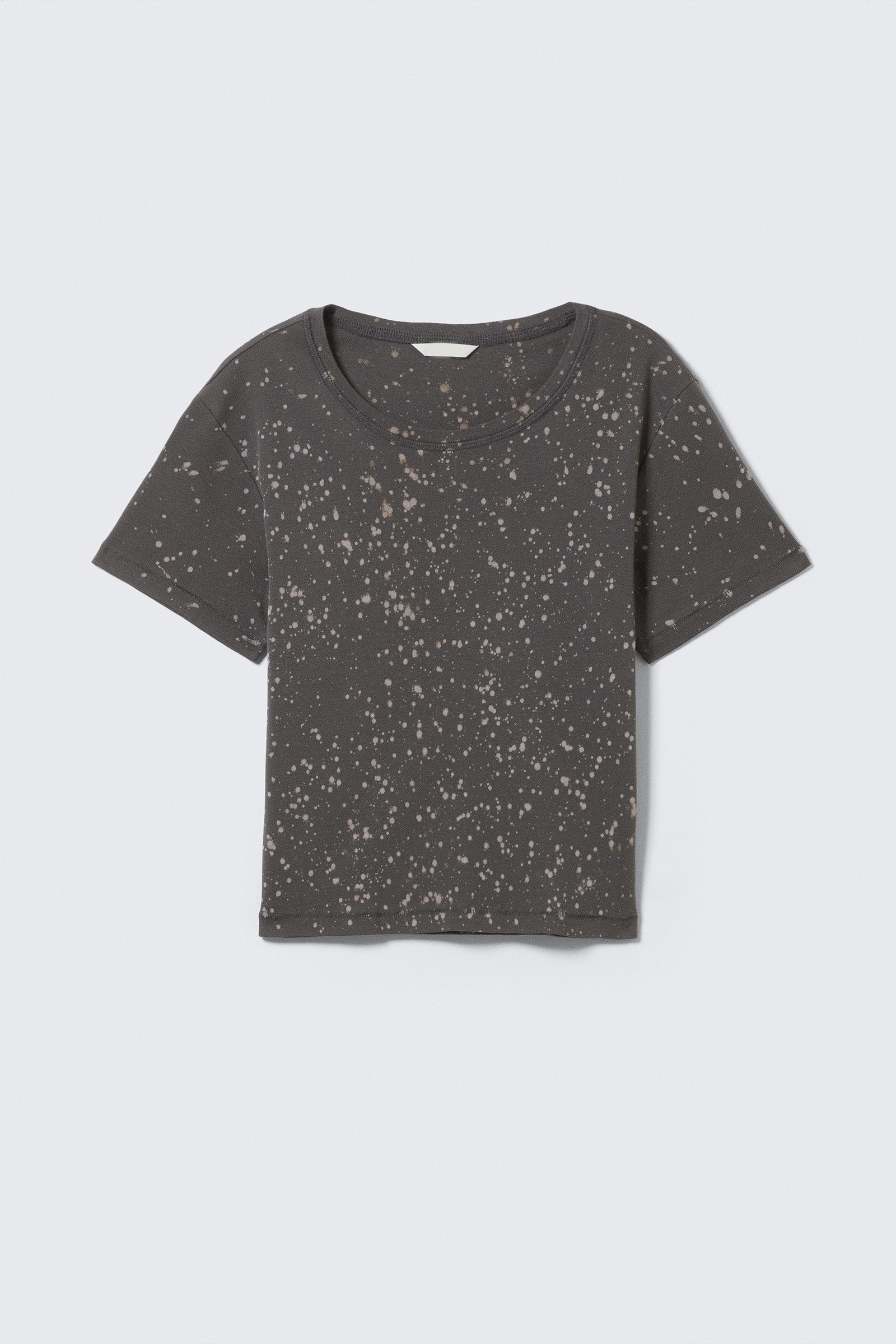 Printed Crew Neck Cropped T-Shirt