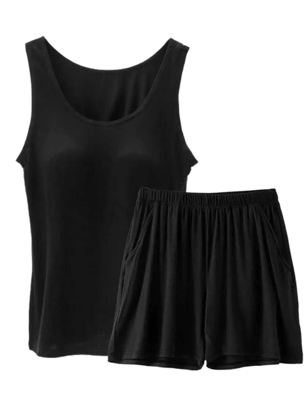Modal Padded Sleeveless Tank Top & Shorts Set