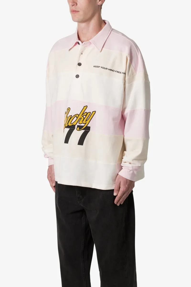 PINK AND BEIGE STRIPED RUGBY SHIRT