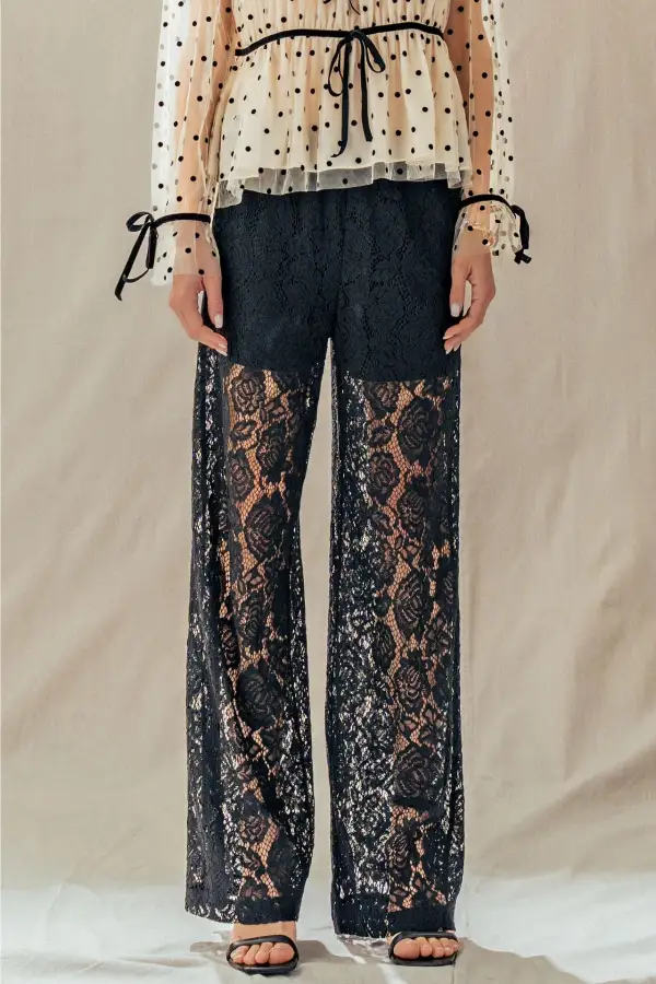Soft Lace Wide Leg Pants
