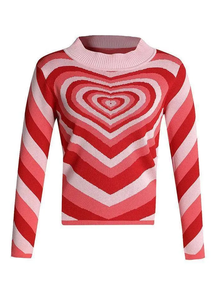 Crew-Neck Argyle Jacquard Sweater