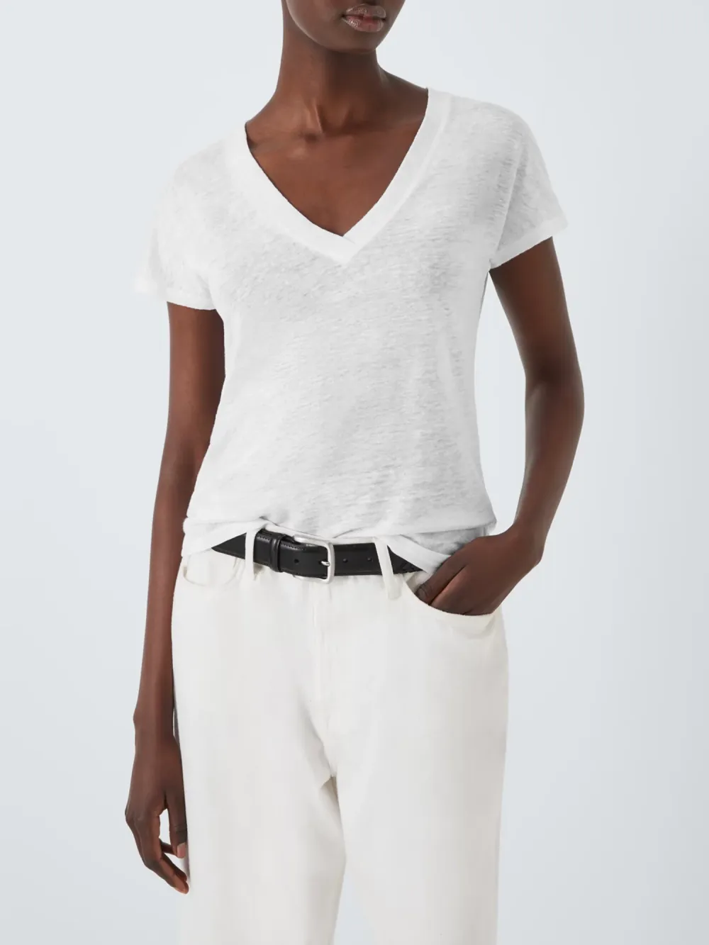 Linen V-Neck T-Shirt