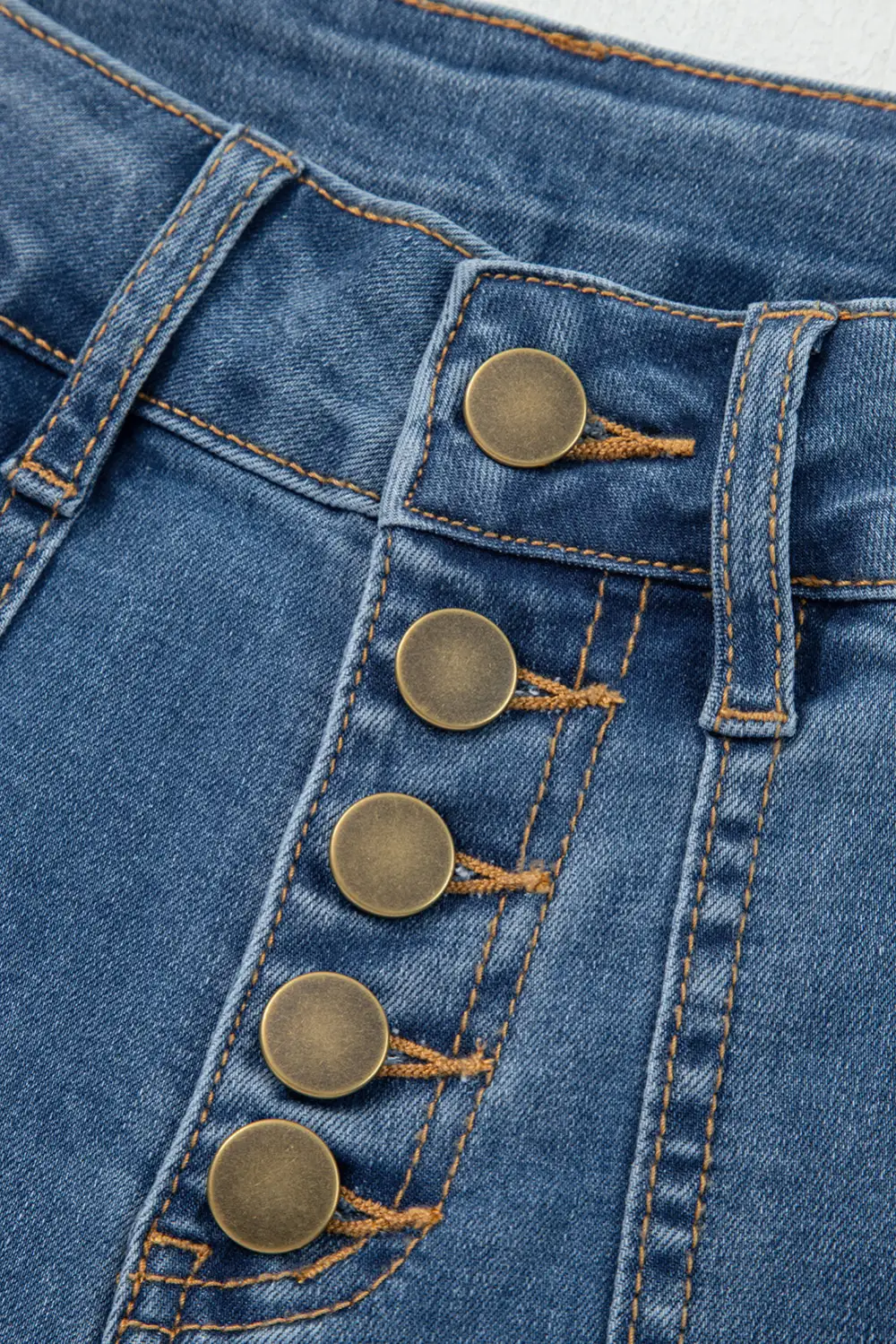 Wide Leg High Waist Button Jeans