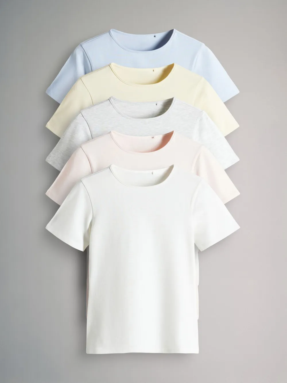 5-Piece Fitted Round Neck T-Shirt Set