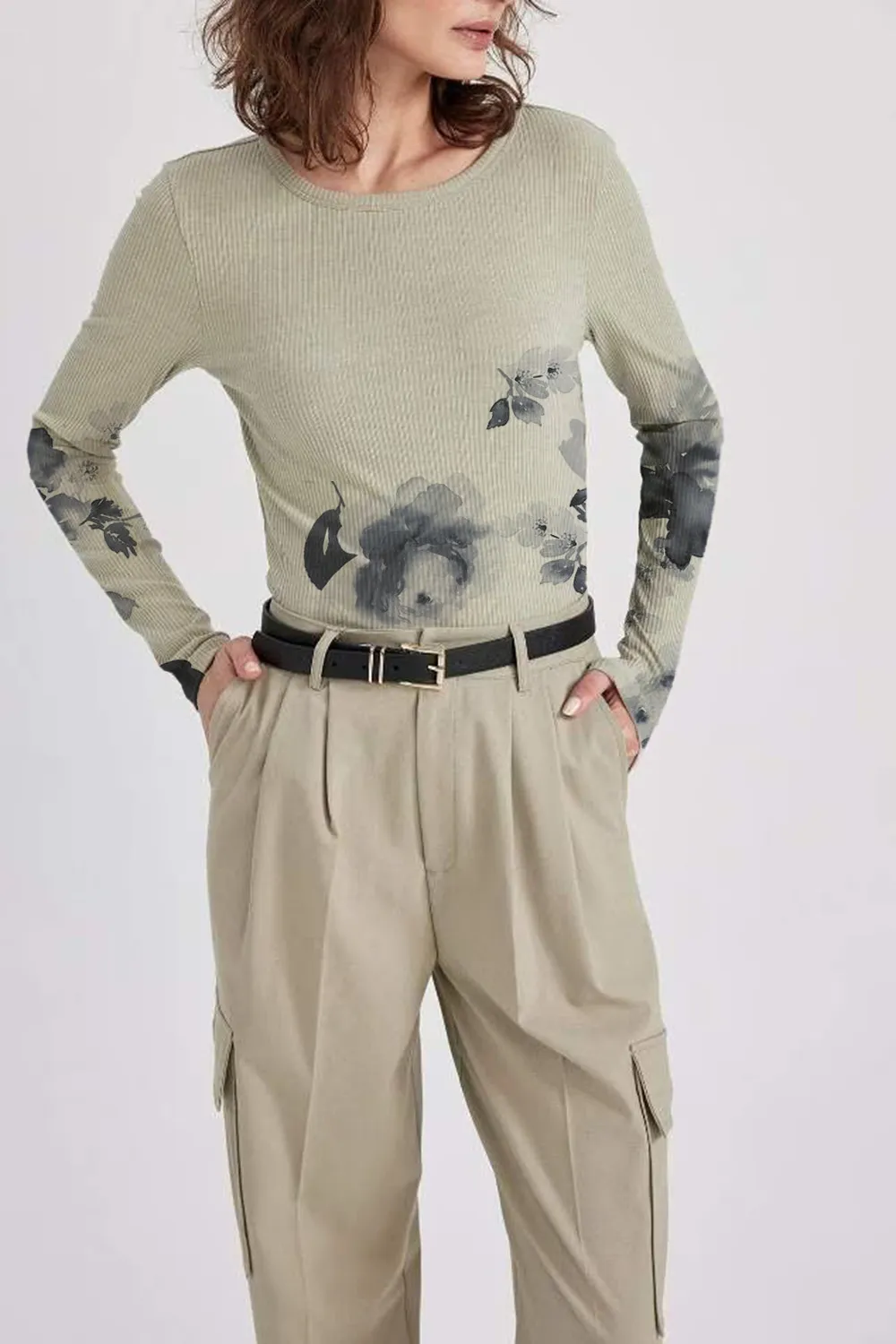 Slim Fit Crew Neck Long Sleeve T-Shirt