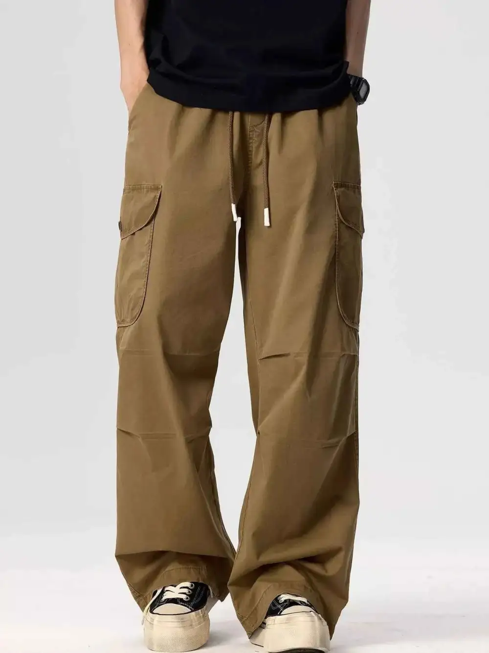 Everyday Drawstring Wide Leg Cargo Pants