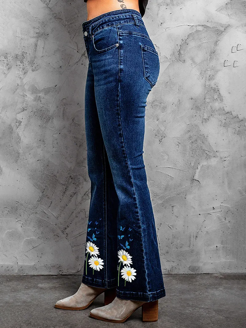 Women's Daisy Print Jeans