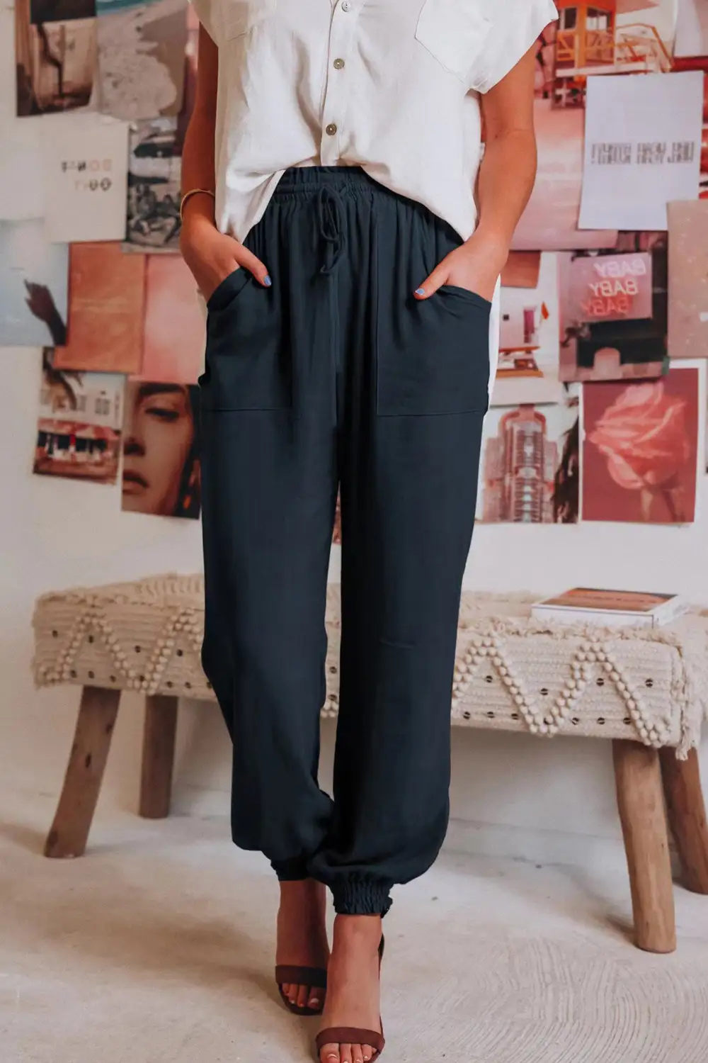 Relaxed Drawstring Lounge Pants