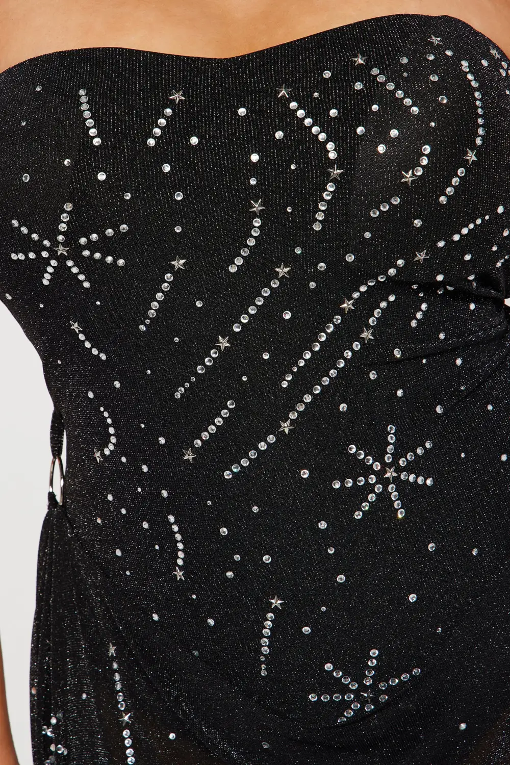 Emily Embellished Mini Dress - Black