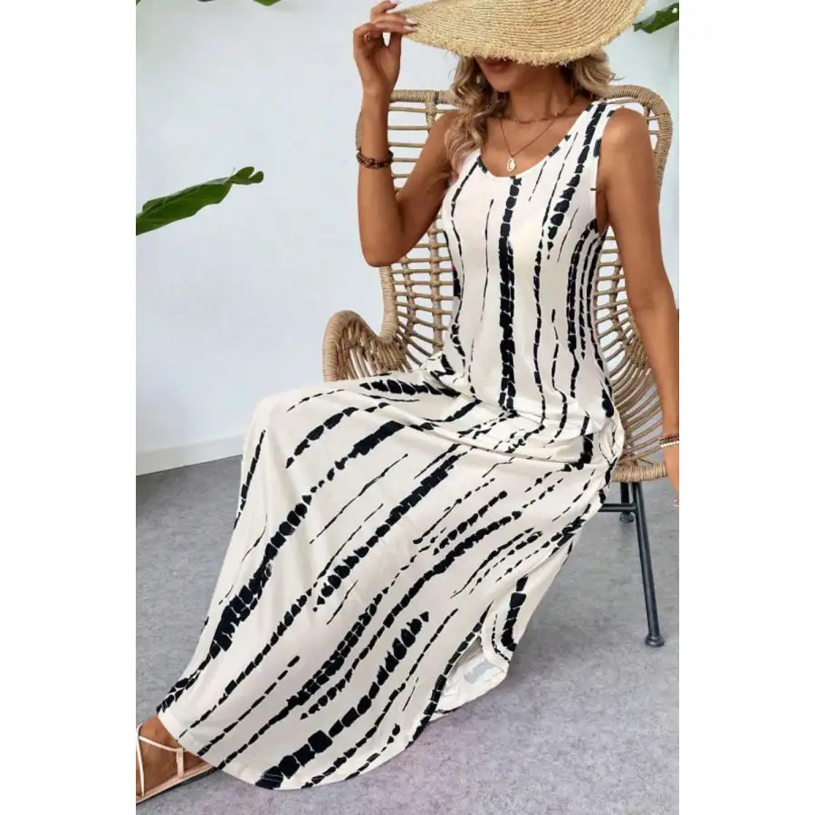 Scoop Neck Sleeveless Dress with Pockets