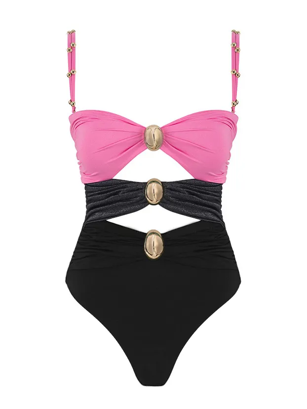 Women’s Hollow Stitching Three Sleek One-Piece Swimsuit