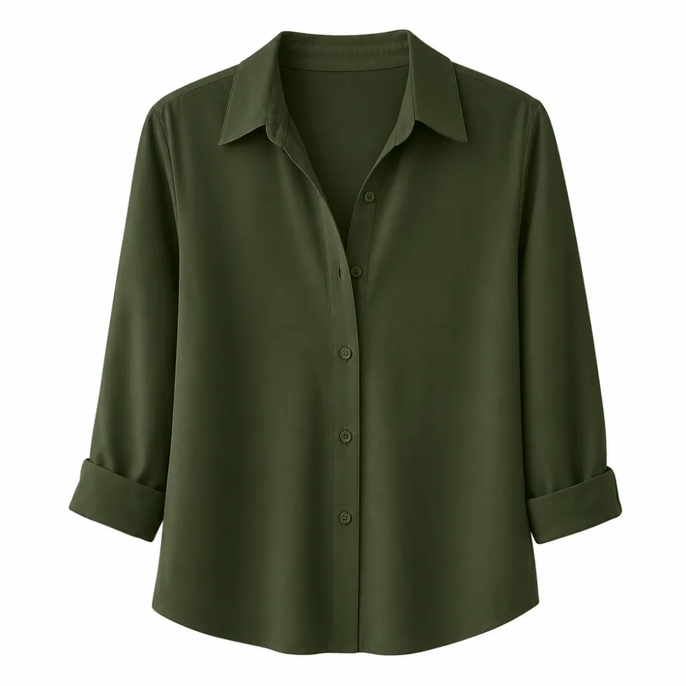 Women Elegant Casual Long Sleeve Button Up Blouse