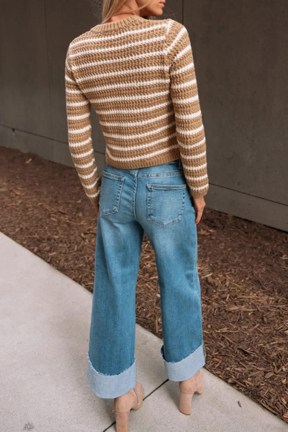 Contrast Color Striped Cardigan