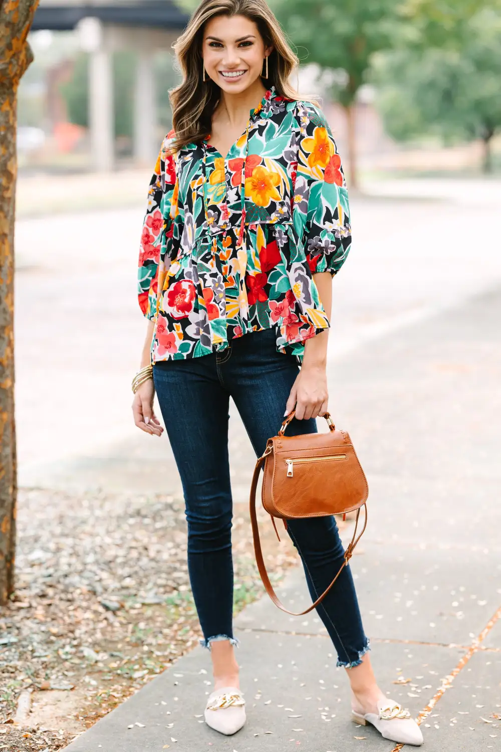 All On You Black Floral Blouse