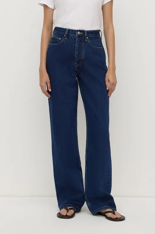 Heritage Blue High-Rise Straight-Leg Jeans