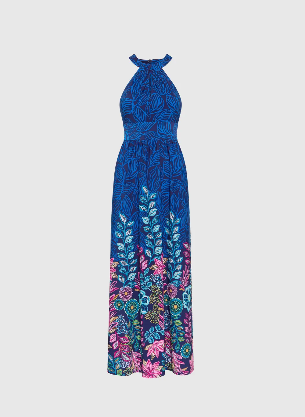Botanical Print Casual Maxi Dress