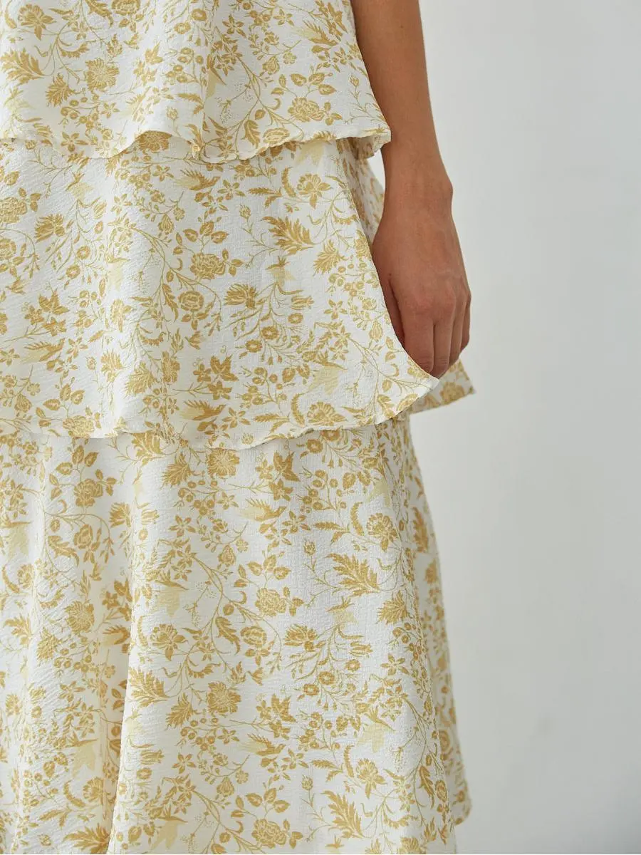 Bustier Tiered Maxi Dress