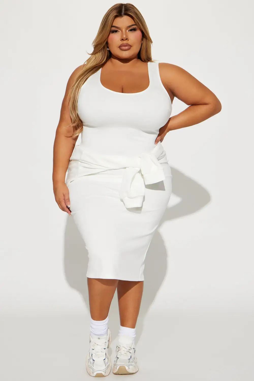 Quinn Sweater Midi Dress Set - White