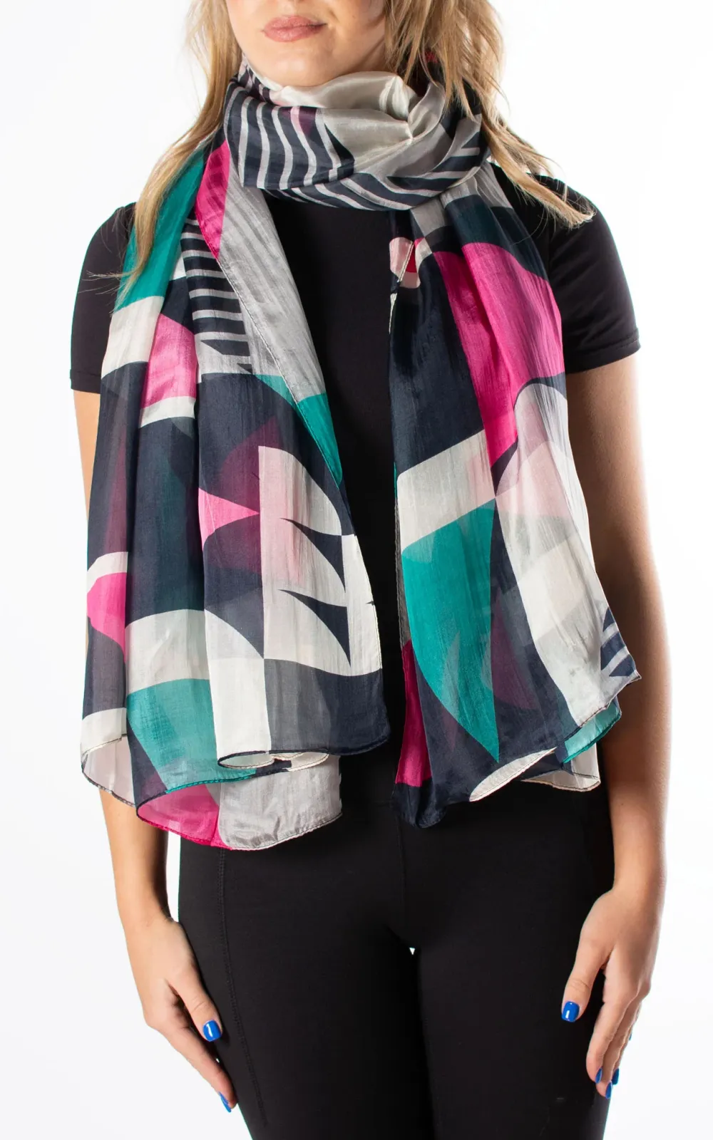 Designer Geometric Contrast Color Women's Scarf