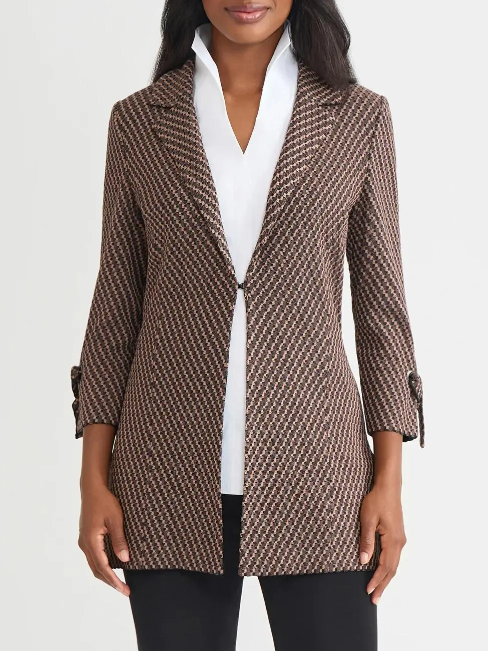 Striped Flip Collar Jacket