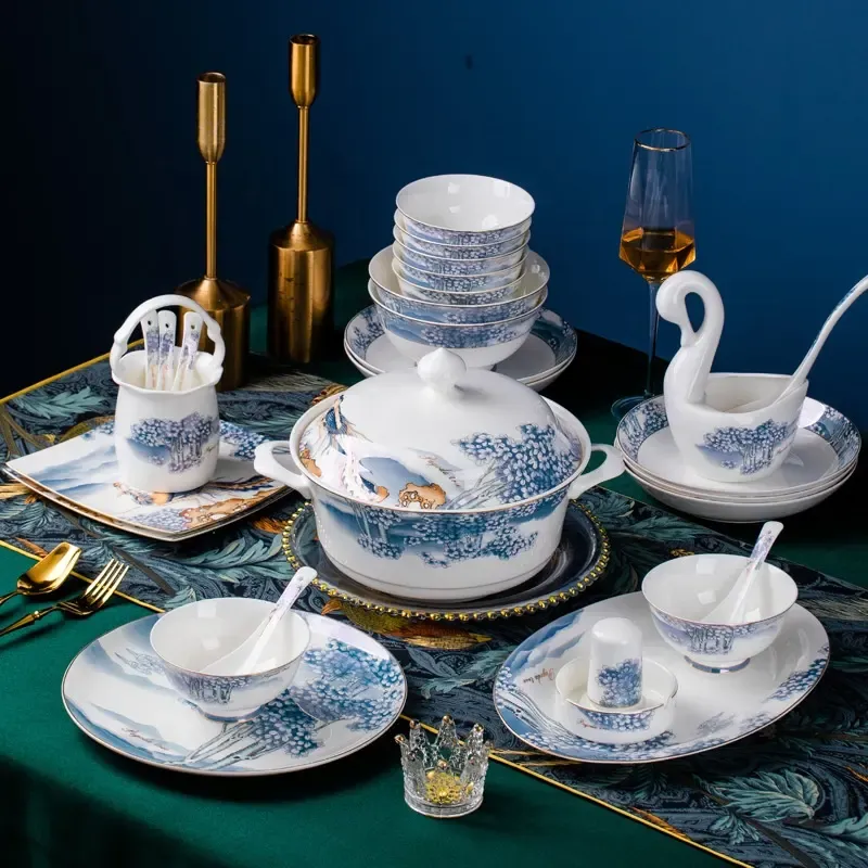 (Store Closing Sale) 58pcs deluxe ceramic tableware set