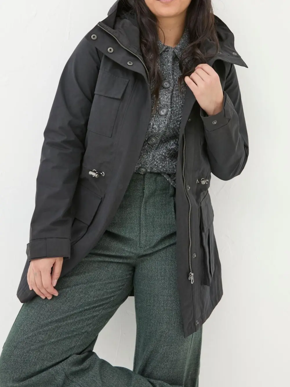 Tiegan Black Waterproof Coat