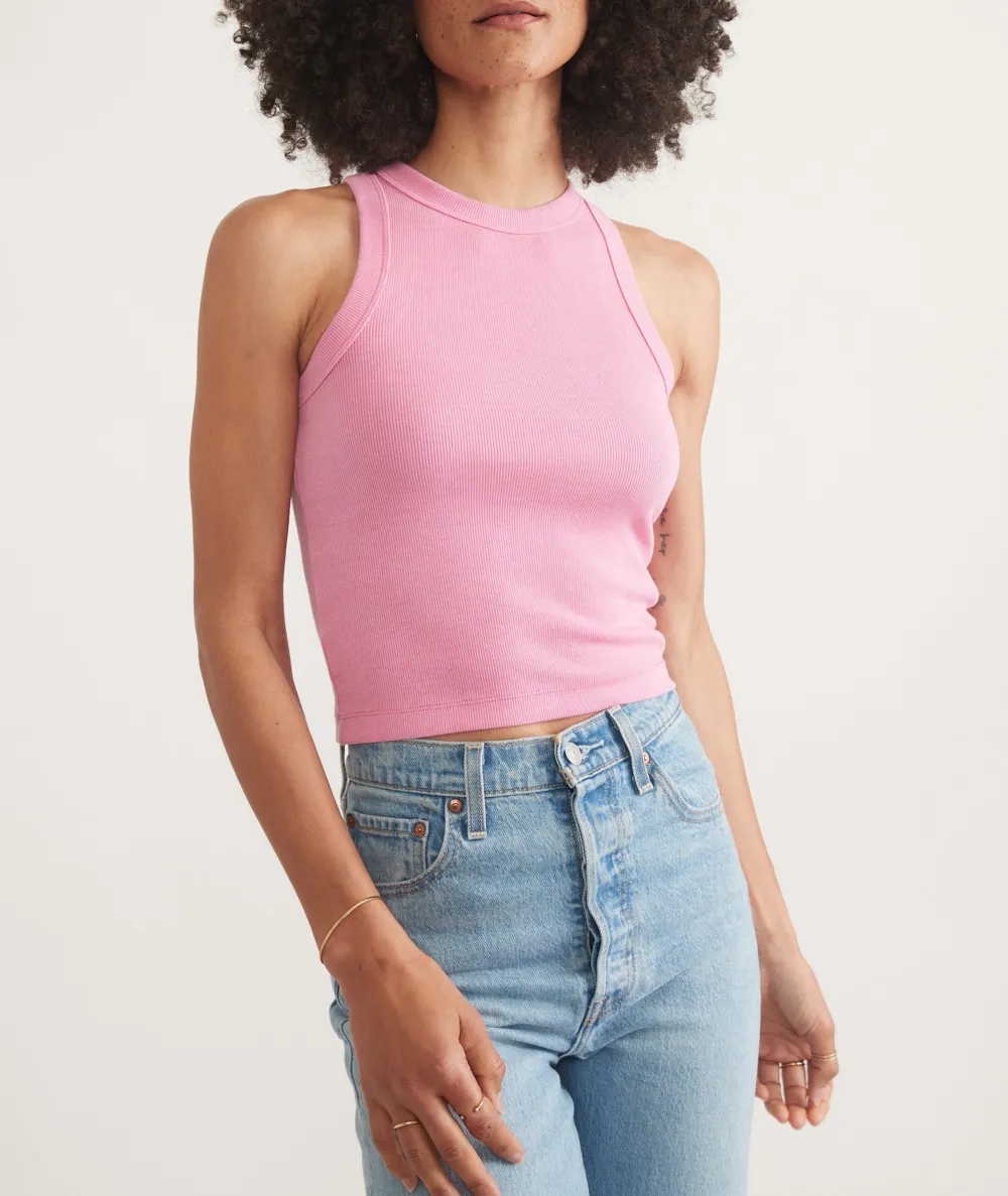 Lexi Rib Sun In High Neck Crop Tank