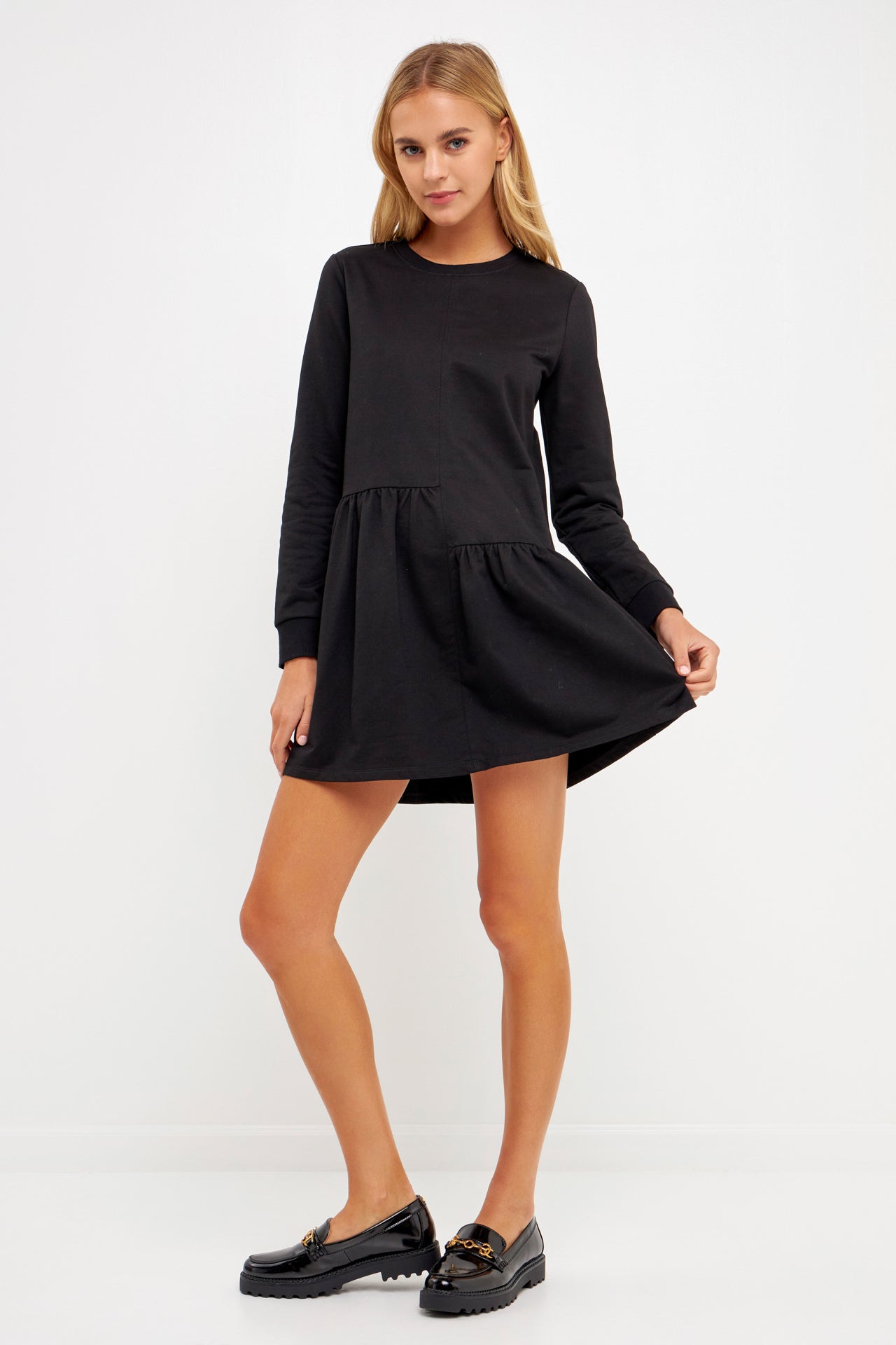 Knit Unbalanced Seam Dress