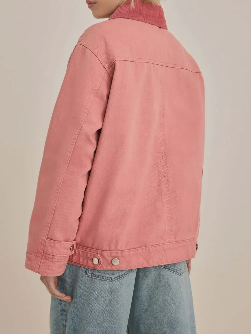 Fashionable Warm Outing Jacket With Corduroy Collar