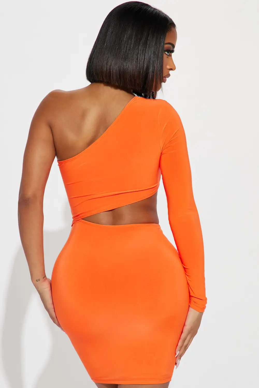 Cari Doubled Cut Out Mini Dress - Orange