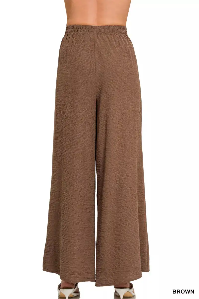 Woven Airflow Elastic Waistband Pants