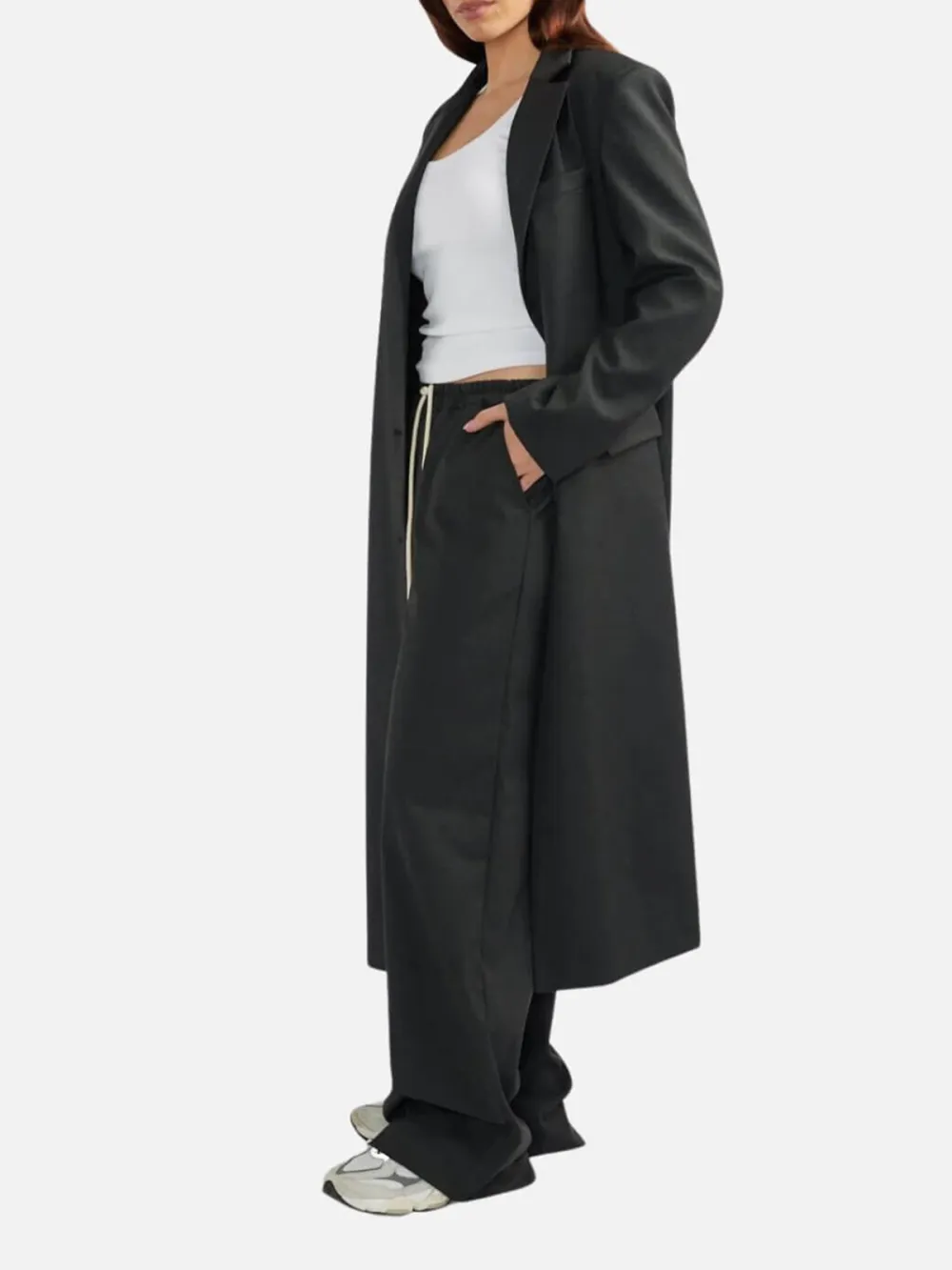 Button Front Long Coat