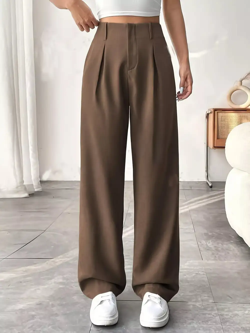 Everyday Wide Leg Pleated Pants