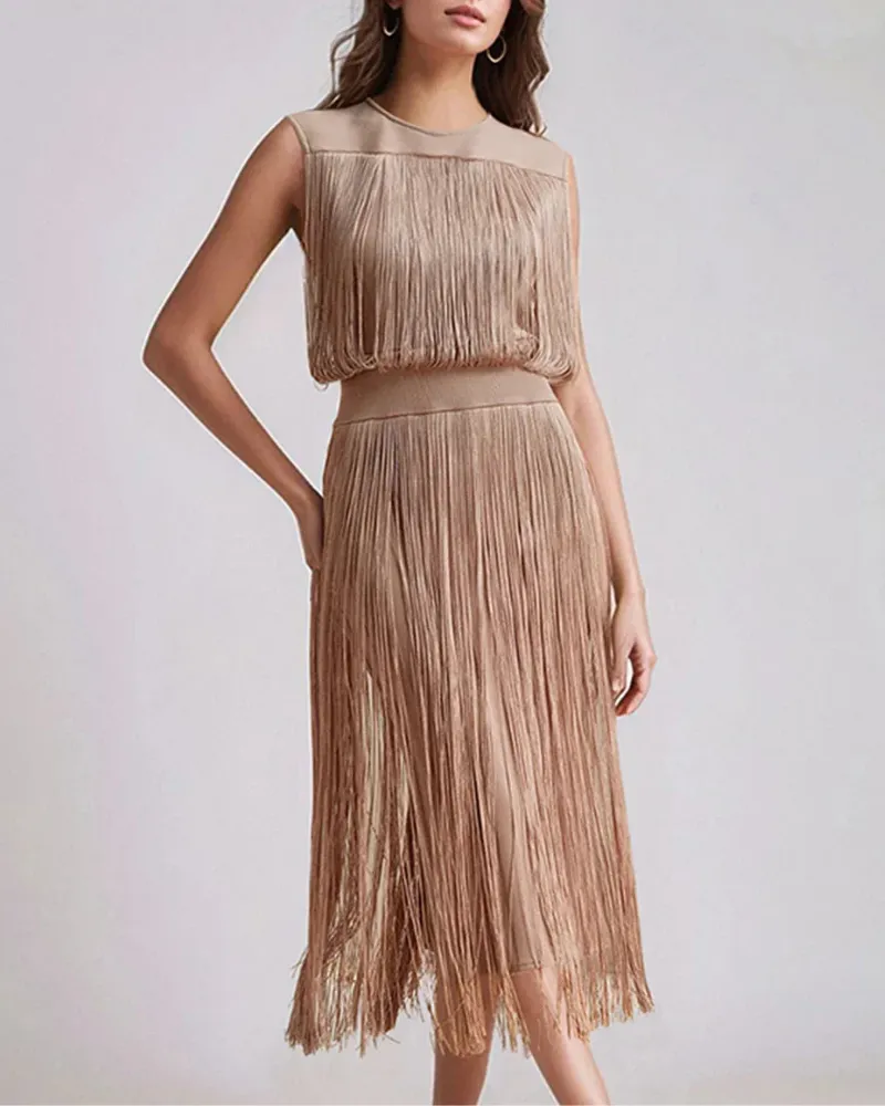 Easy Fit Midi Layered Look Dress