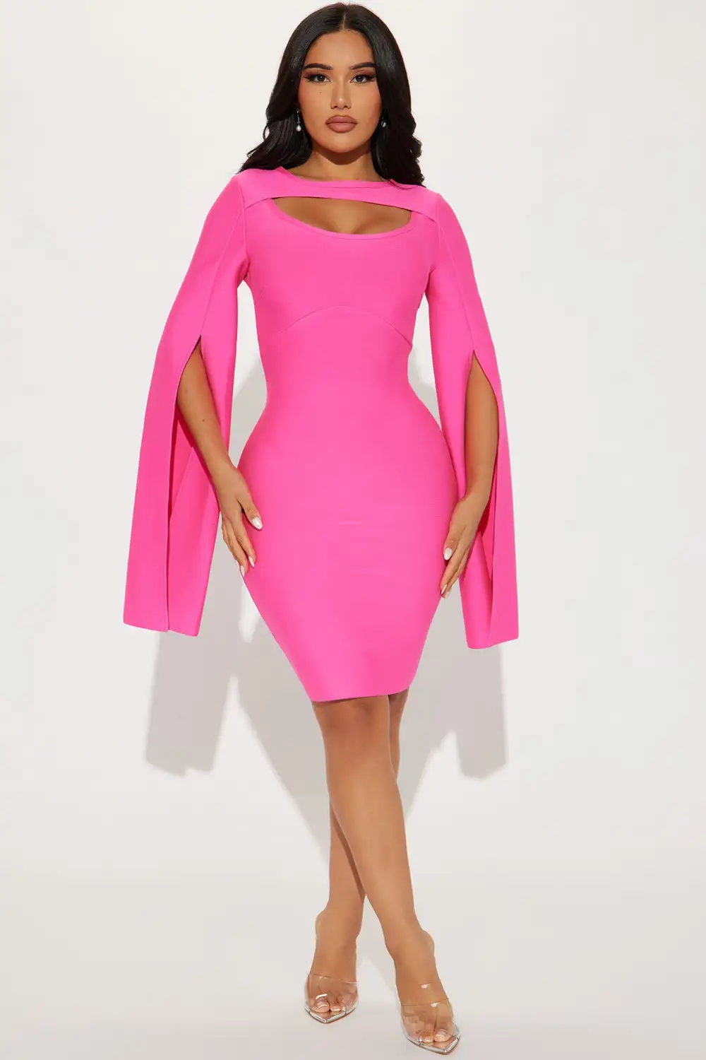 Hong Kong Bandage Midi Dress - Pink