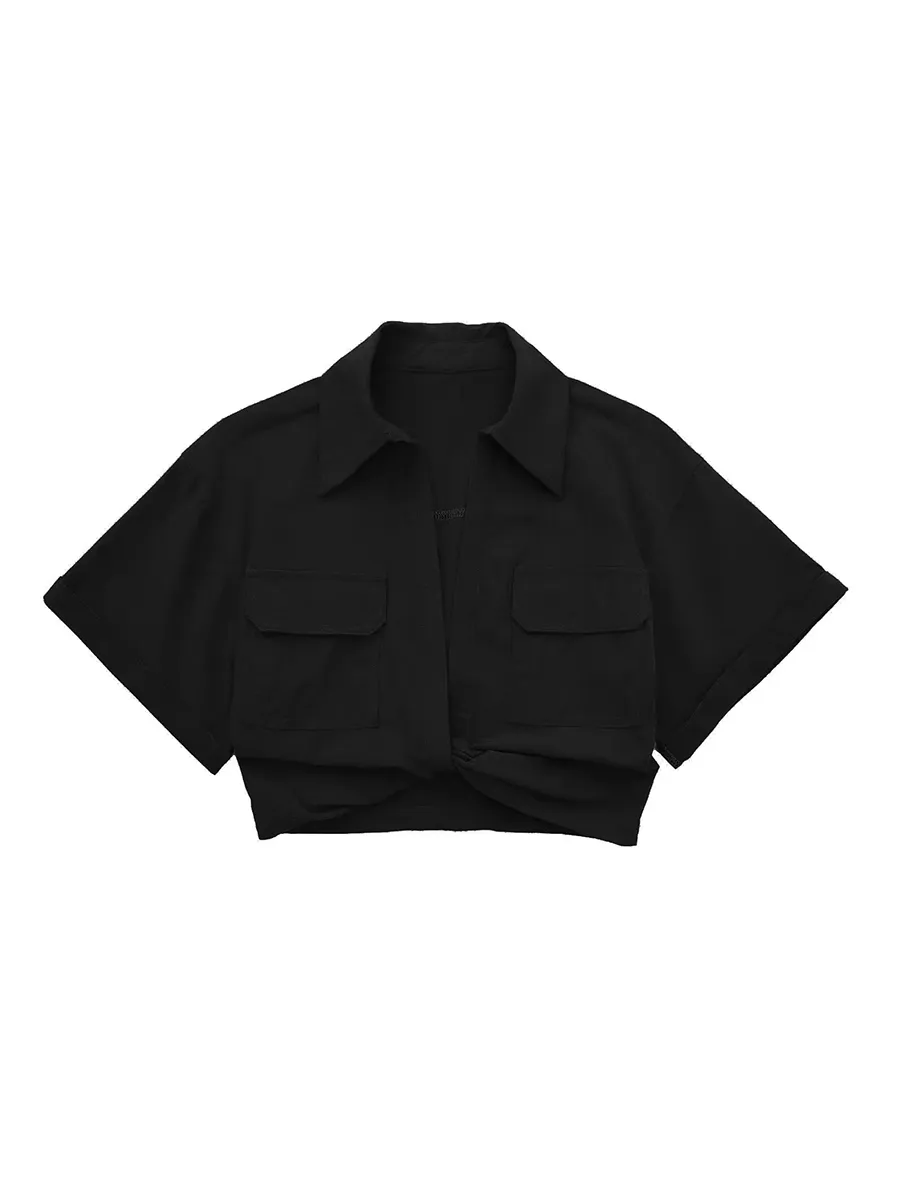 Women's Fitted Stretch Cropped Shirt