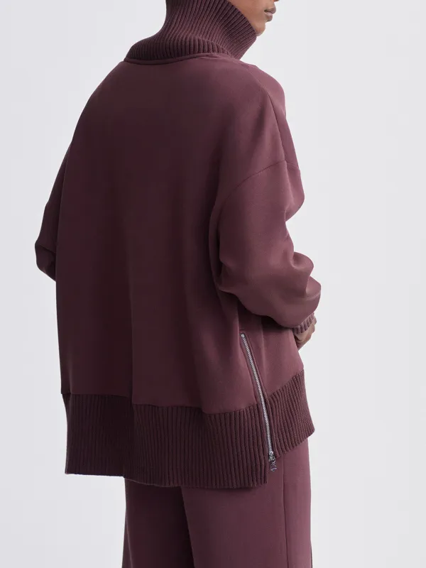 Elegant Turtleneck Textured Knit Sweatshirt