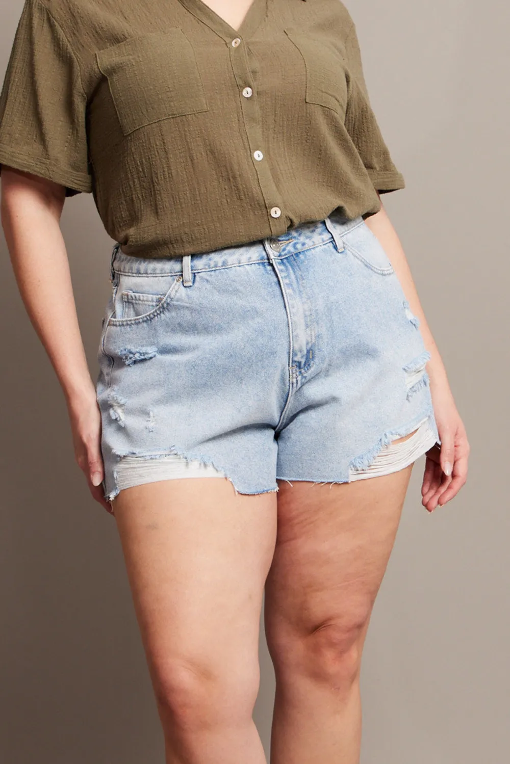 Casual Ripped Denim Shorts