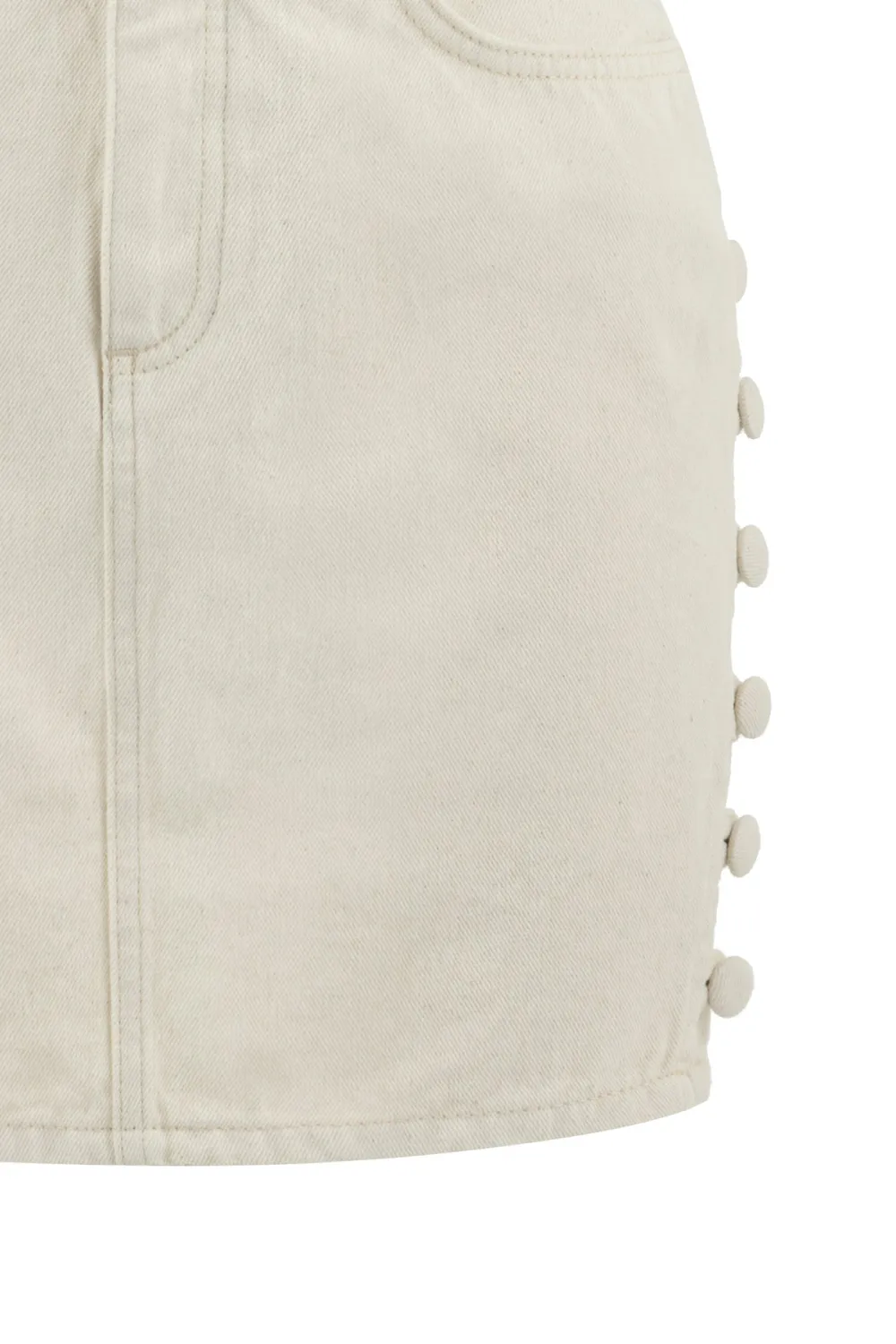 Denim Skirt-White