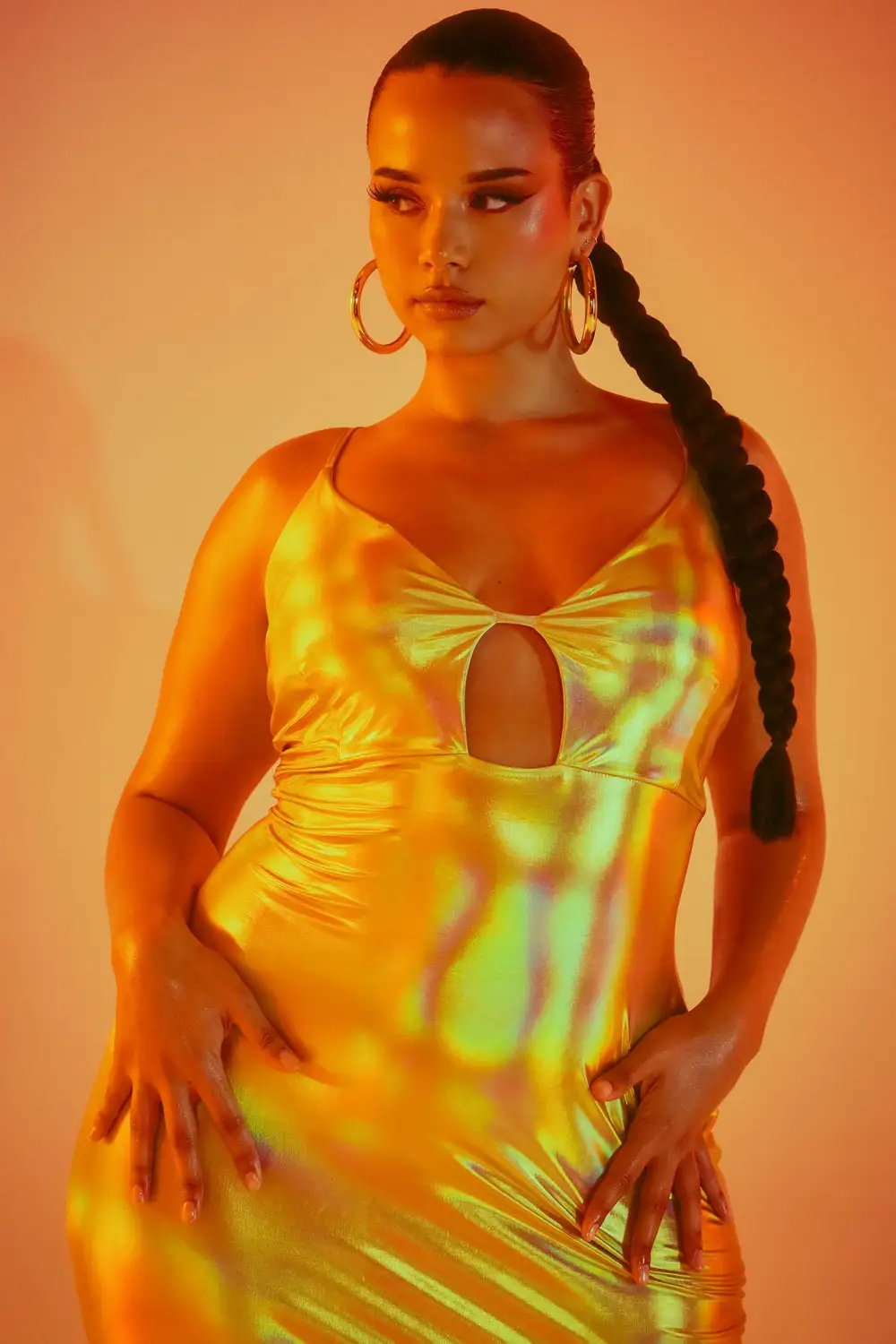 Planet Her Midi Dress - Gold