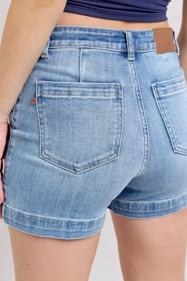 Roomy High Waist Cotton Blend Casual Shorts