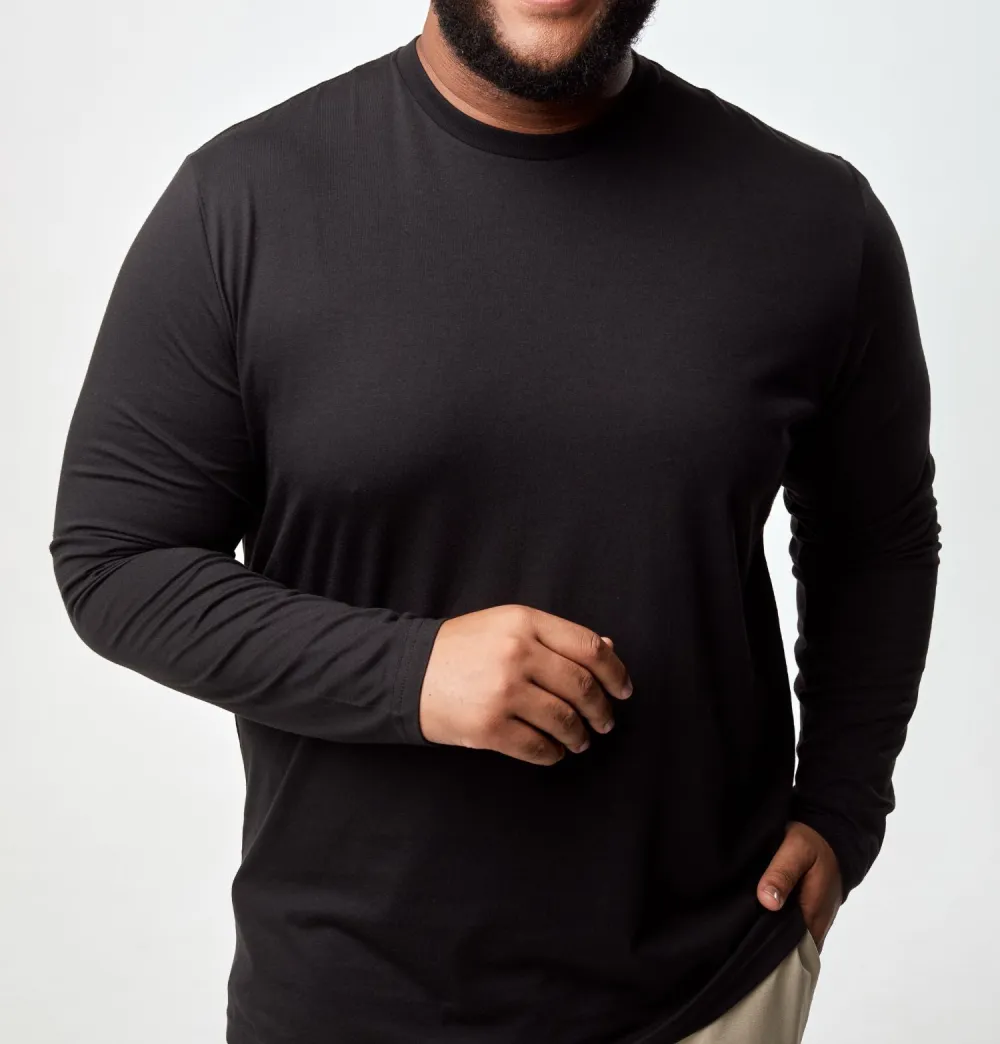 All Black Long Sleeve Crew 3-Pack