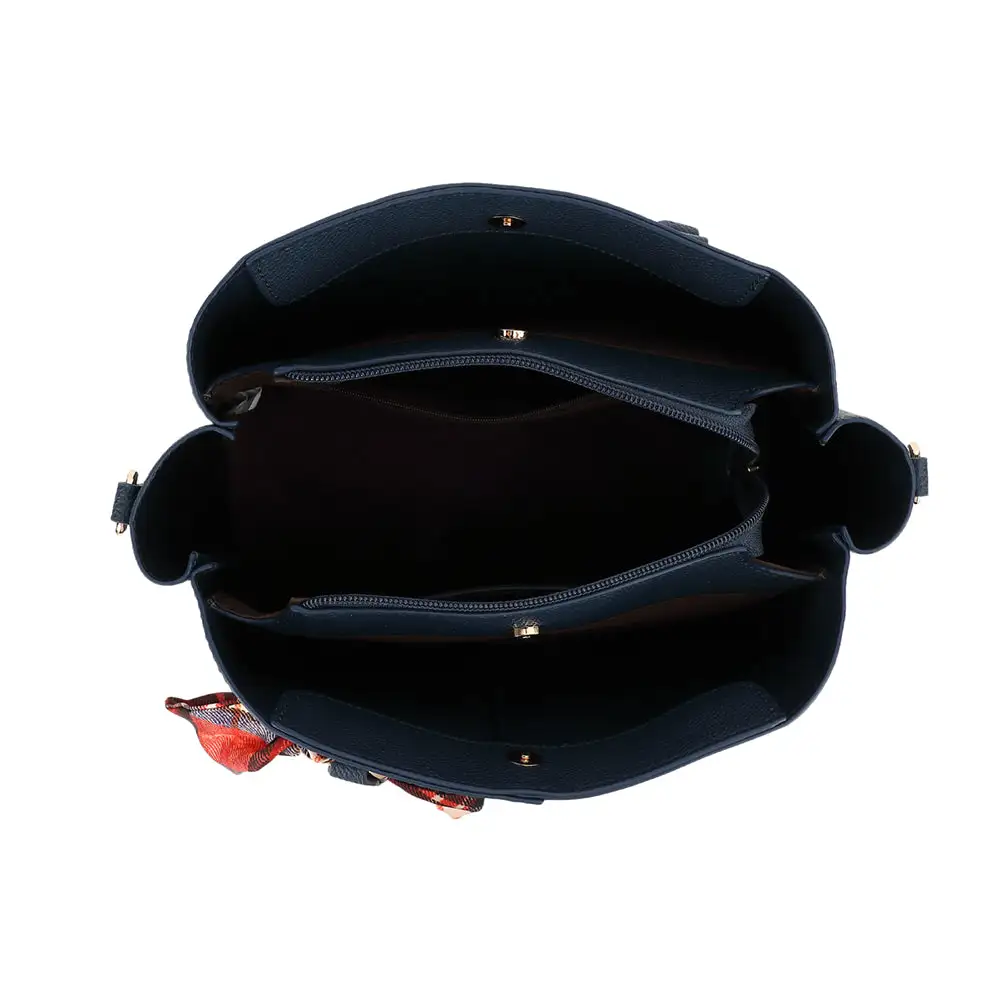 Triple Compartment Satchel Bag