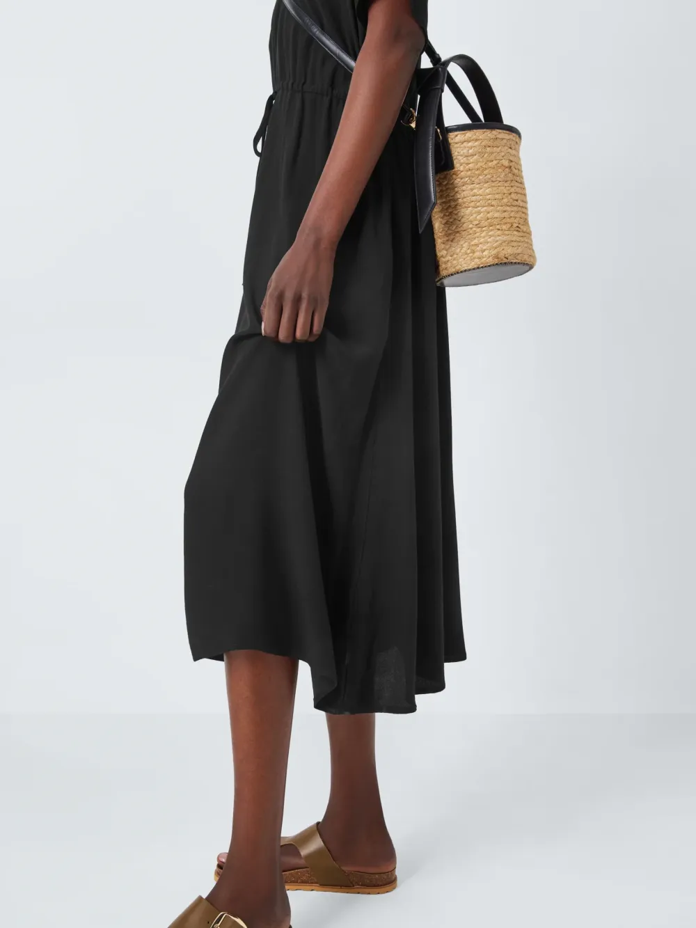 Fluid Drawstring Waist Dress