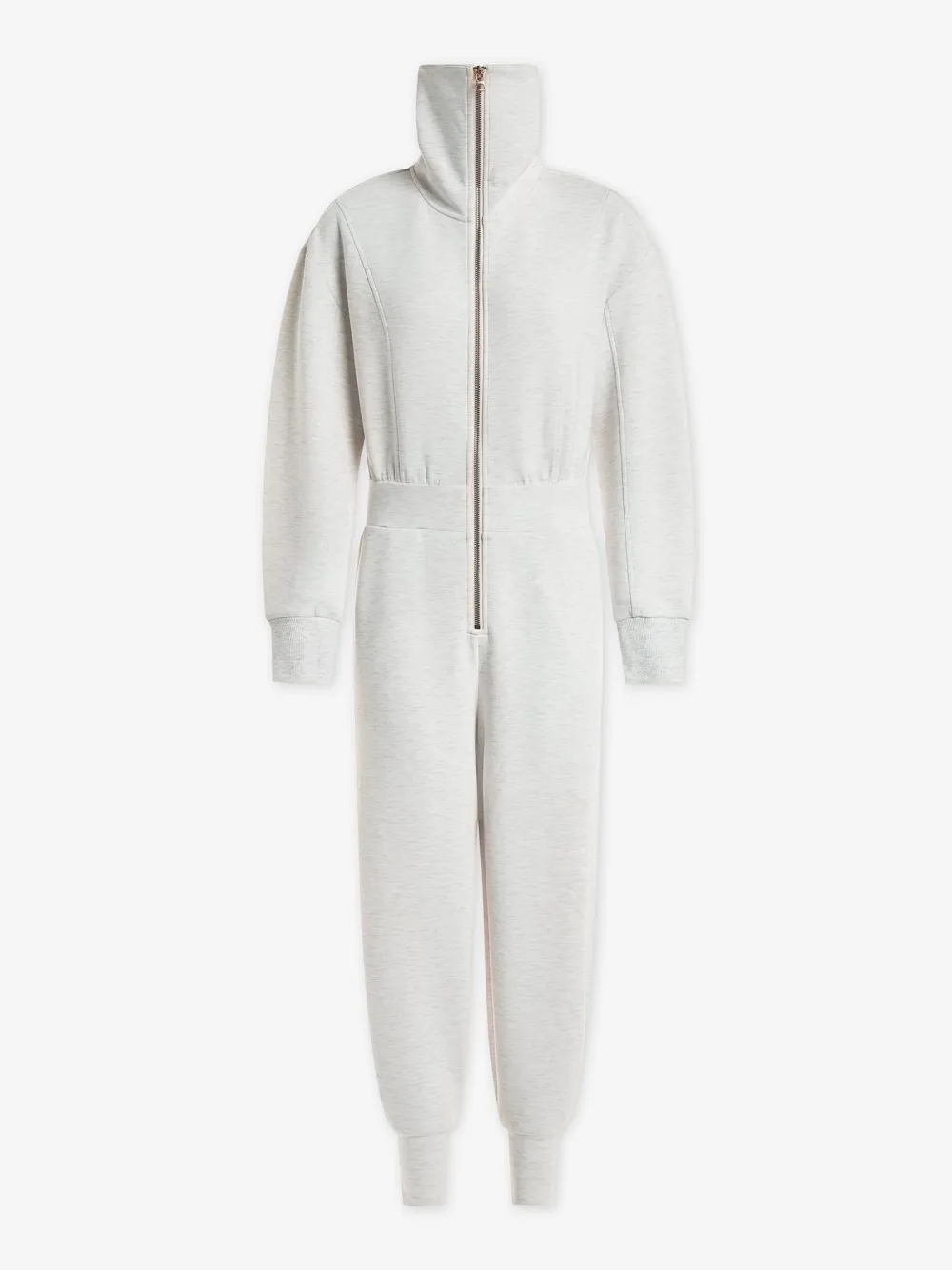 Stylish High-Collar Zip-Up Long-Sleeve Jumpsuit