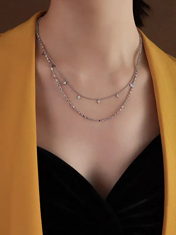 Minimal Alloy Geometric Necklace