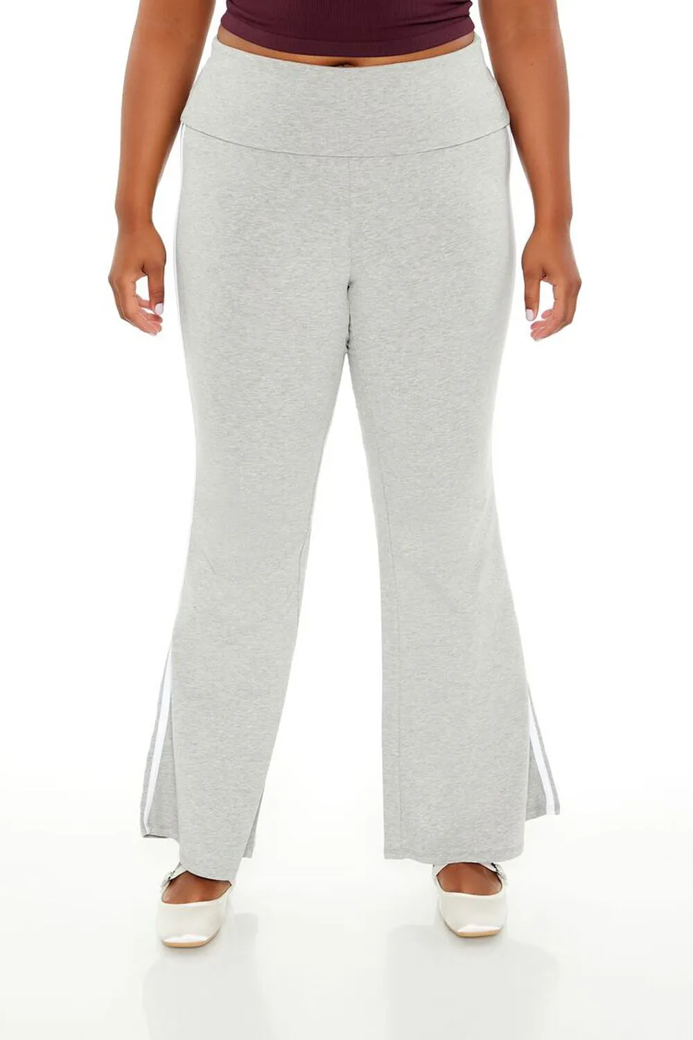 Plus Size Two-Tone Flare Leggings